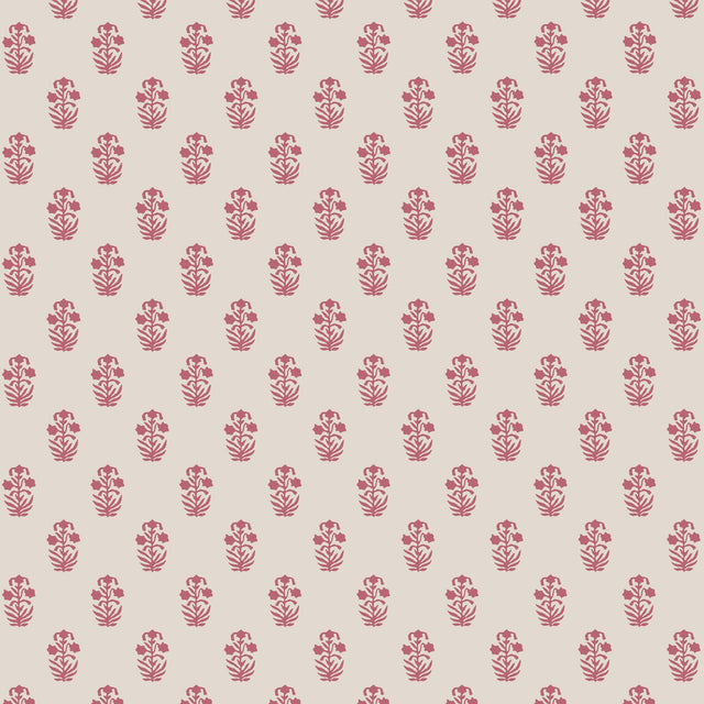Thibaut CORWIN Raspberry on Natural Wallpaper