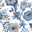 Thibaut Indienne Jacobean Blue And White Wallpaper