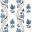 Thibaut RIBBON FLORAL Blue and White Wallpaper