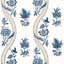 Thibaut Ribbon Floral Blue And White Wallpaper