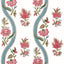 Thibaut RIBBON FLORAL Raspberry and Teal Wallpaper