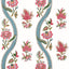 Thibaut Ribbon Floral Raspberry And Teal Wallpaper