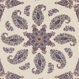 Thibaut EAST INDIA Raspberry and Blue on Natural Wallpaper