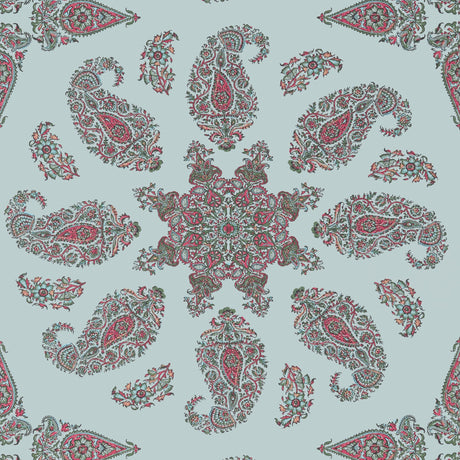 Thibaut EAST INDIA Raspberry and Teal Wallpaper