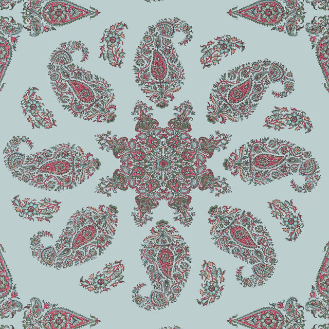 Thibaut EAST INDIA Raspberry and Teal Wallpaper