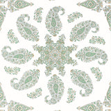 Thibaut East India Green And White Wallpaper