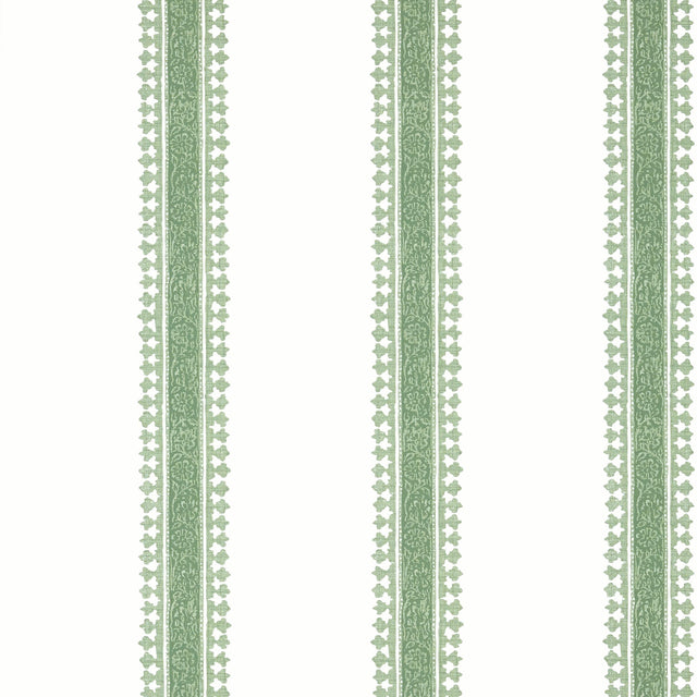 Thibaut Cambridge Stripe Green Wallpaper