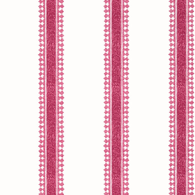 Thibaut Cambridge Stripe Raspberry Wallpaper