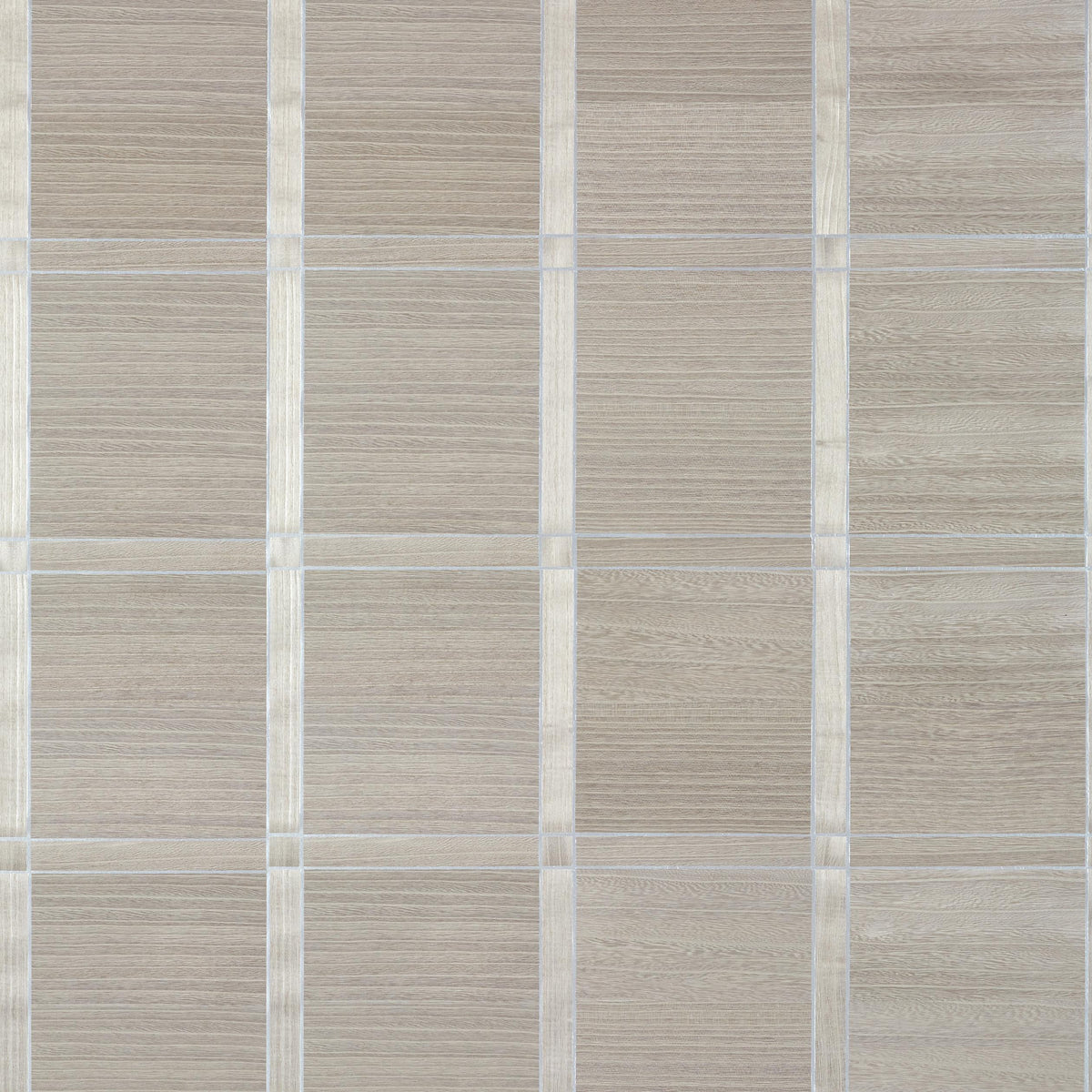 Thibaut Wood Panel Taupe And Metallic Silver Wallpaper