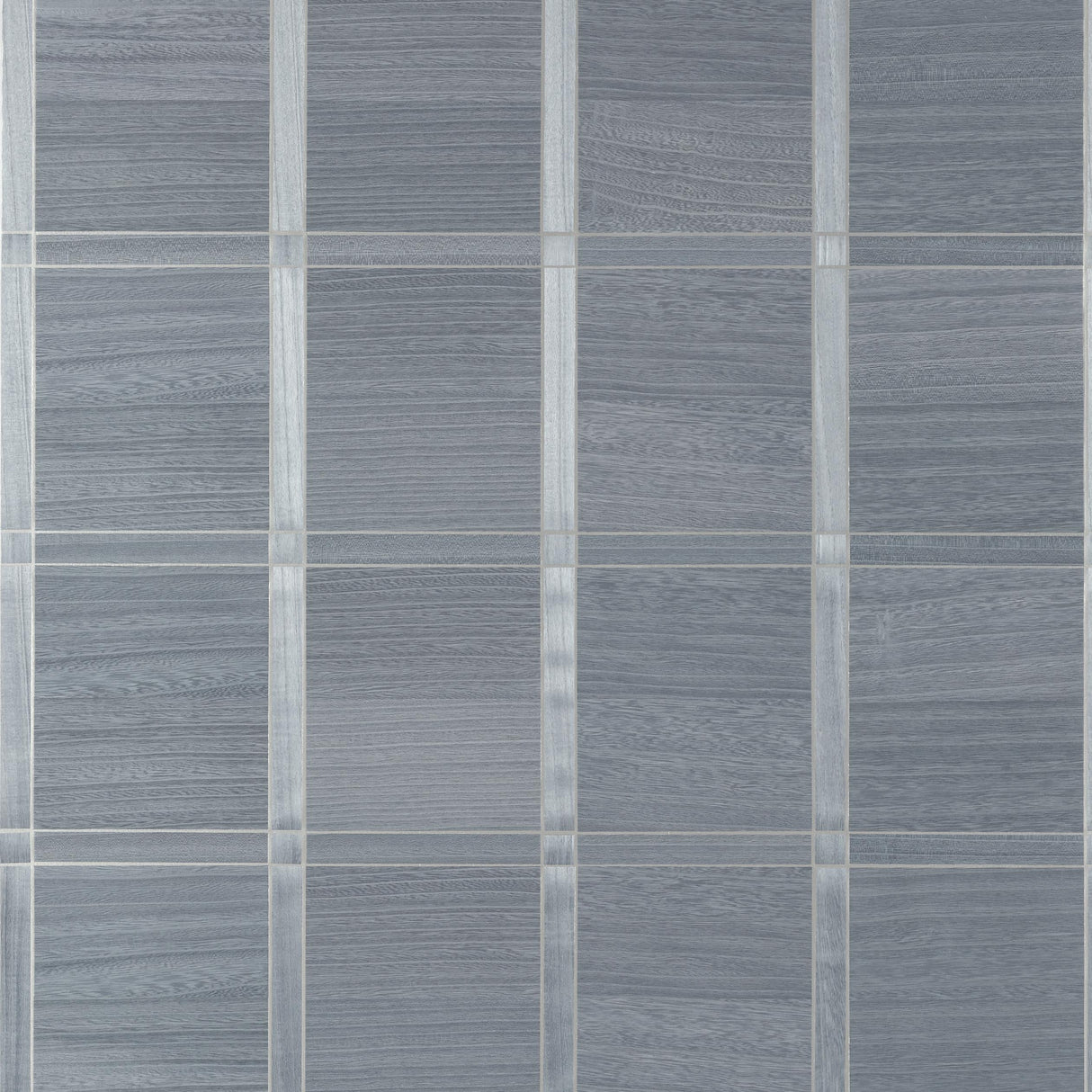 Thibaut Wood Panel Cadet And Metallic Pewter Wallpaper