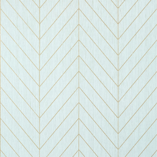 Thibaut LAND BRIDGE Robin's Egg and Metallic Gold Wallpaper