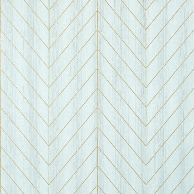 Thibaut Land Bridge Robin'S Egg And Metallic Gold Wallpaper