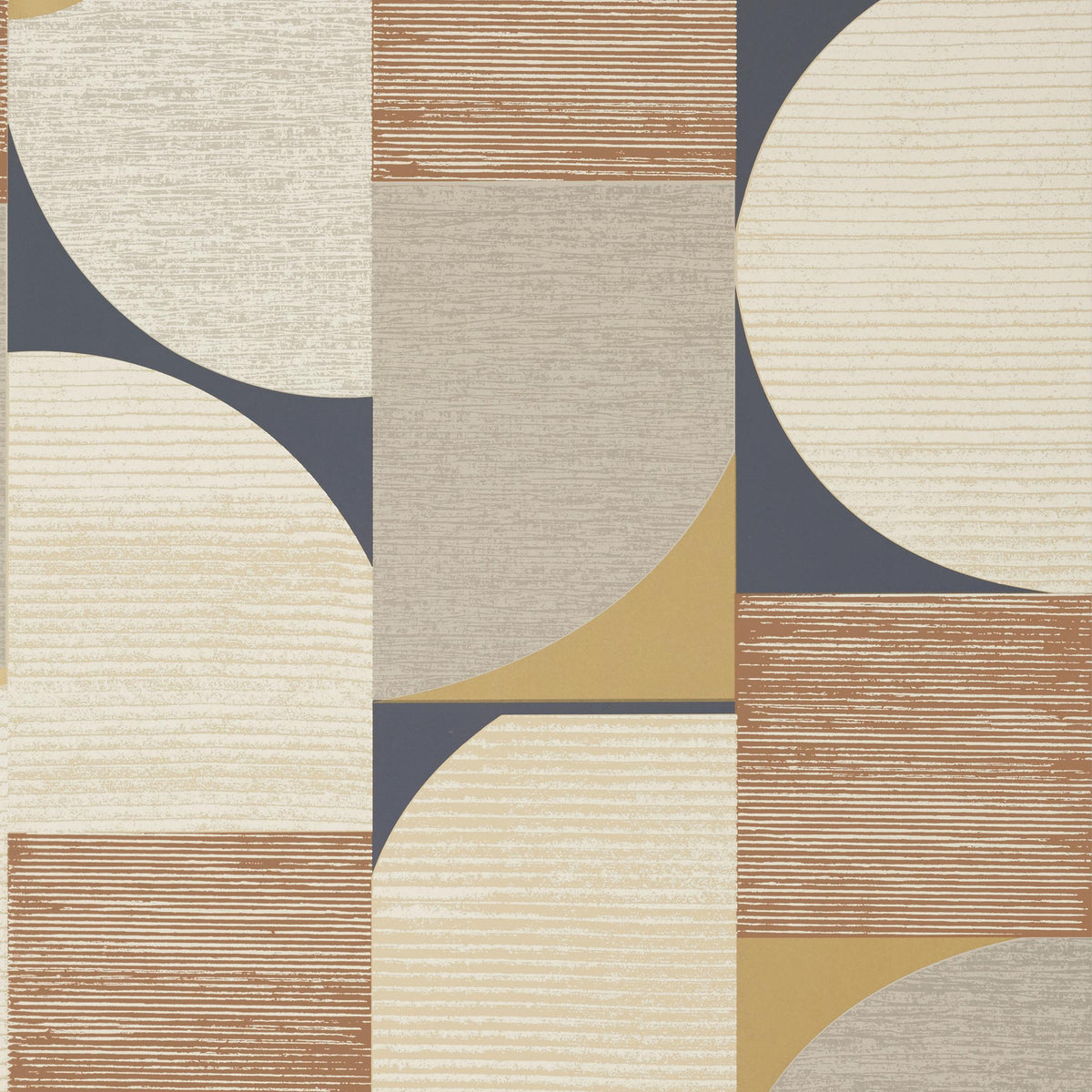 Thibaut Saturn Metallic Copper And Black Wallpaper
