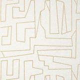 Thibaut Matrix Metallic Gold On Beige Wallpaper