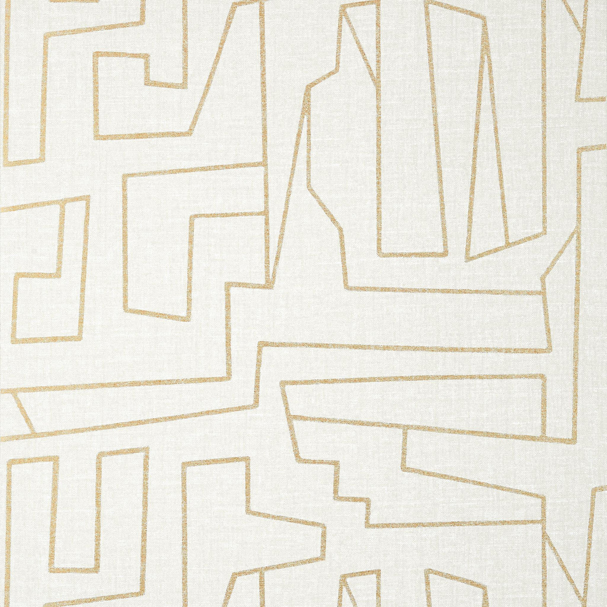 Thibaut MATRIX Metallic Gold on Beige Wallpaper