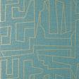 Thibaut MATRIX Metallic Gold and Teal Wallpaper