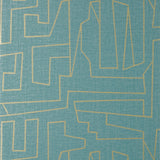 Thibaut MATRIX Metallic Gold and Teal Wallpaper