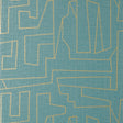 Thibaut Matrix Metallic Gold And Teal Wallpaper