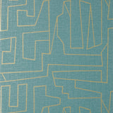 Thibaut Matrix Metallic Gold And Teal Wallpaper