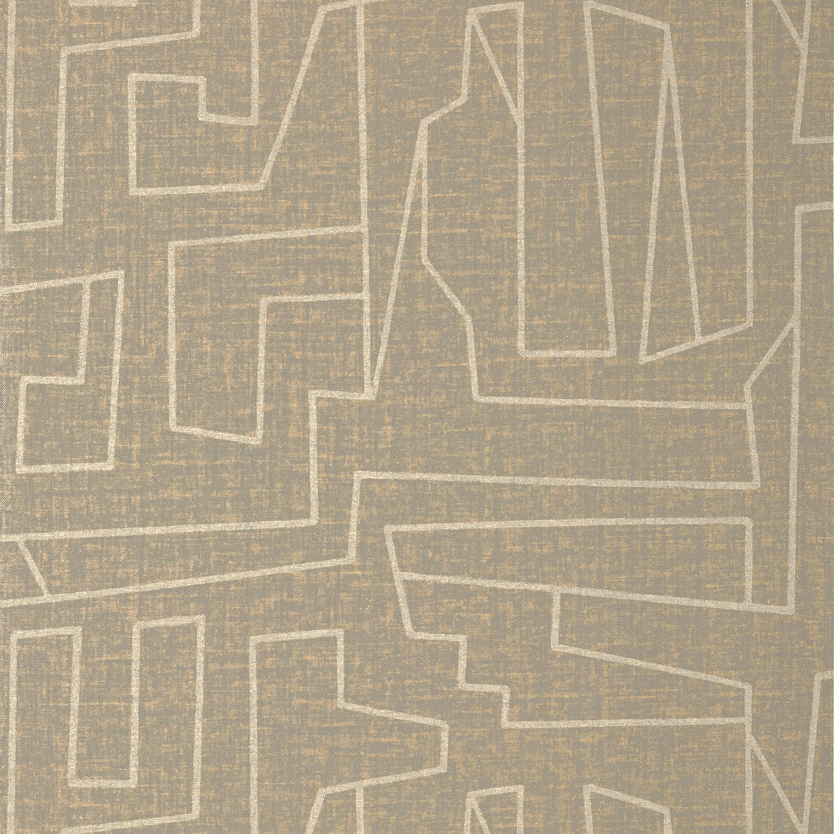 Thibaut MATRIX Metallic Gold and Grey Wallpaper