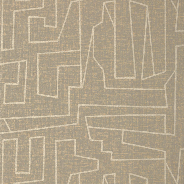 Thibaut MATRIX Metallic Gold and Grey Wallpaper