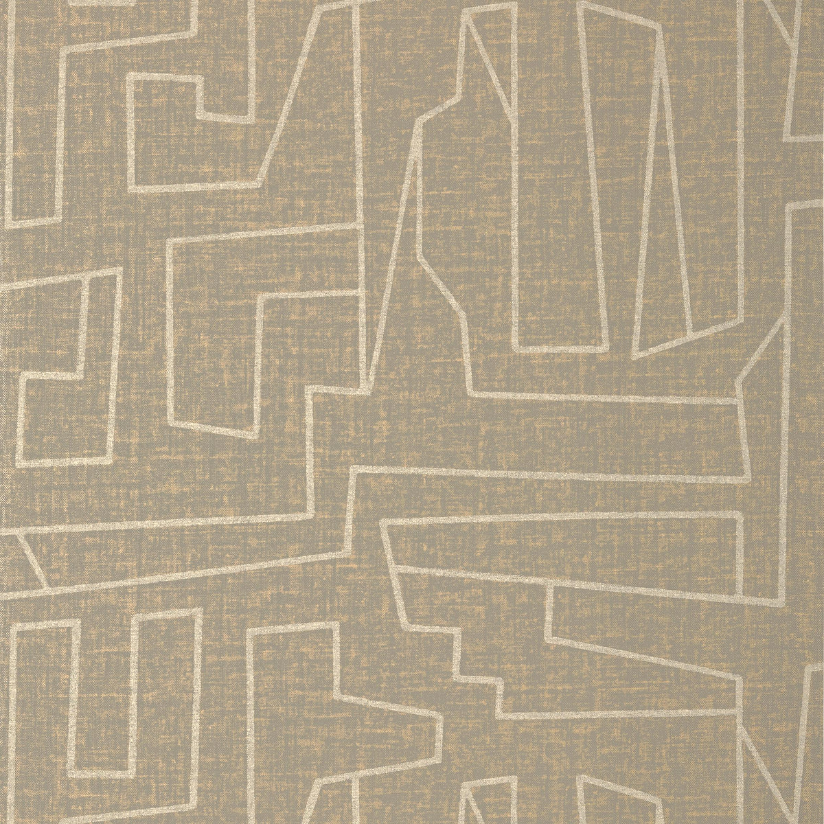 Thibaut Matrix Metallic Gold And Grey Wallpaper