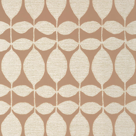 Thibaut LOLA Metallic Pewter on Rust Wallpaper