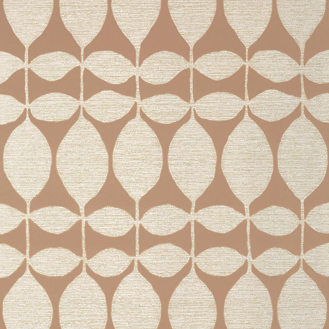 Thibaut LOLA Metallic Pewter on Rust Wallpaper
