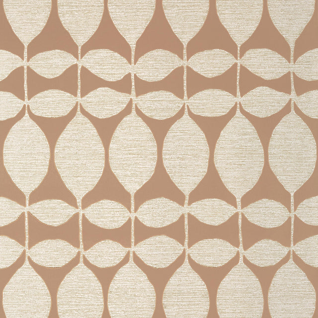 Thibaut Lola Metallic Pewter On Rust Wallpaper