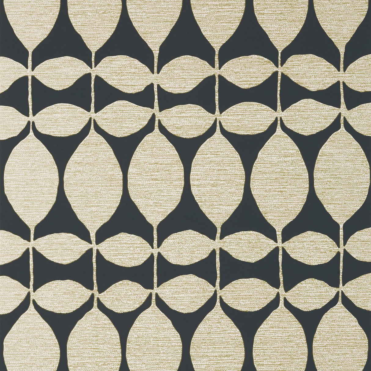 Thibaut LOLA Metallic Gold on Black Wallpaper