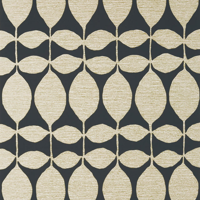 Thibaut LOLA Metallic Gold on Black Wallpaper