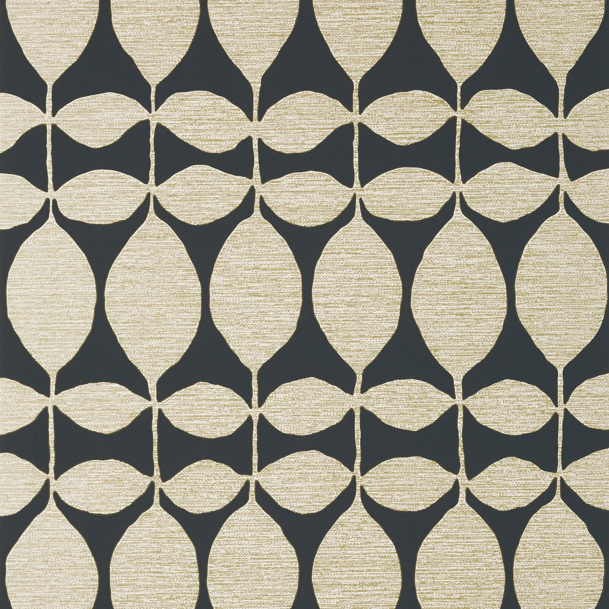 Thibaut Lola Metallic Gold On Black Wallpaper