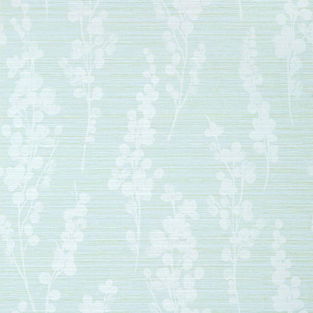 Thibaut Spring Blooms Soft Green And Blue Wallpaper
