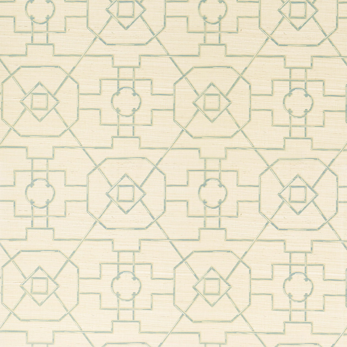 Thibaut East Gate Cream And Aqua Wallpaper