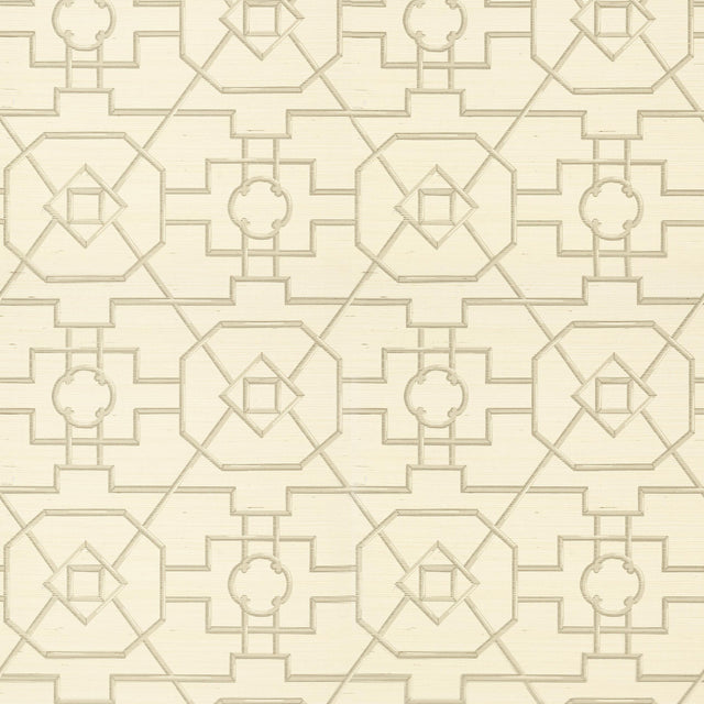 Thibaut East Gate Cream And Grey Wallpaper