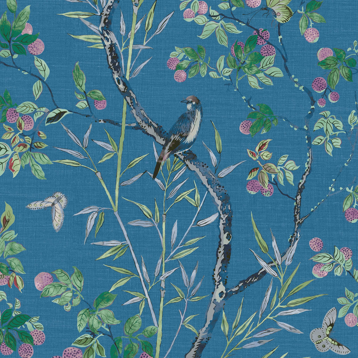 Thibaut Claire Navy Wallpaper