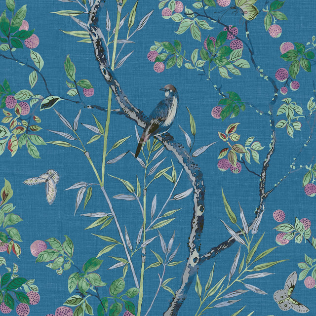 Thibaut Claire Navy Wallpaper