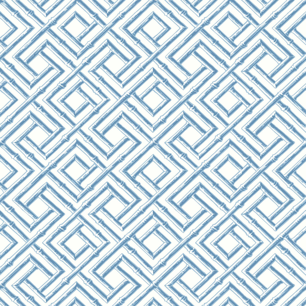 Thibaut FRENCH LATTICE Blue Wallpaper