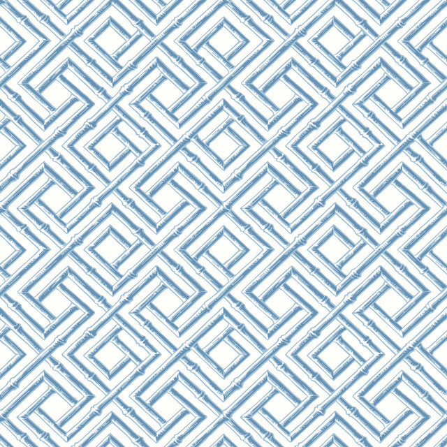 Thibaut FRENCH LATTICE Blue Wallpaper