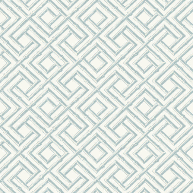 Thibaut FRENCH LATTICE Spa Blue Wallpaper