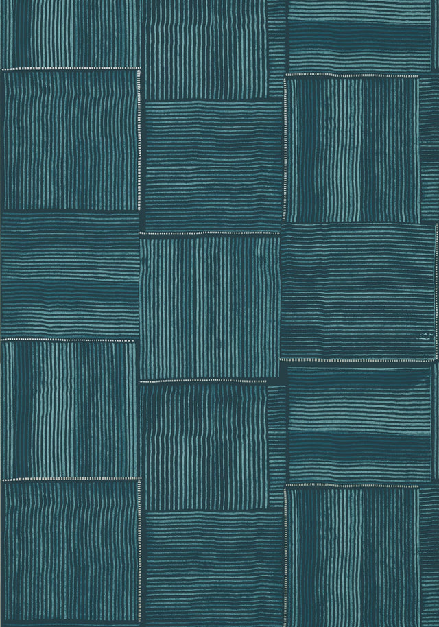 Thibaut HAYWORTH Turquoise and Blue Wallpaper