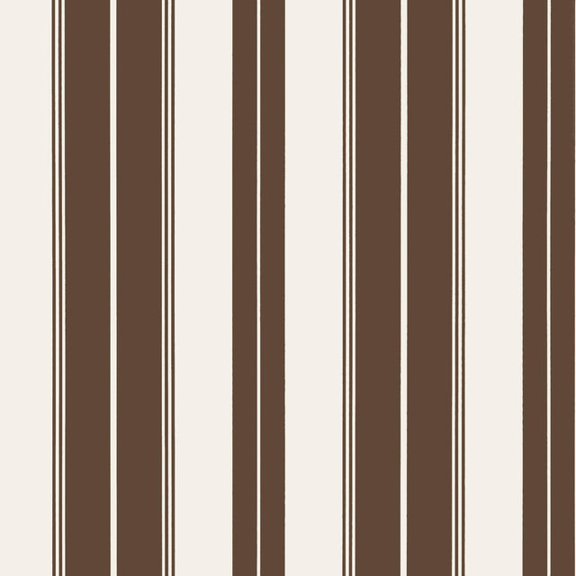 Thibaut NORFOLK STRIPE Chocolate Brown Wallpaper