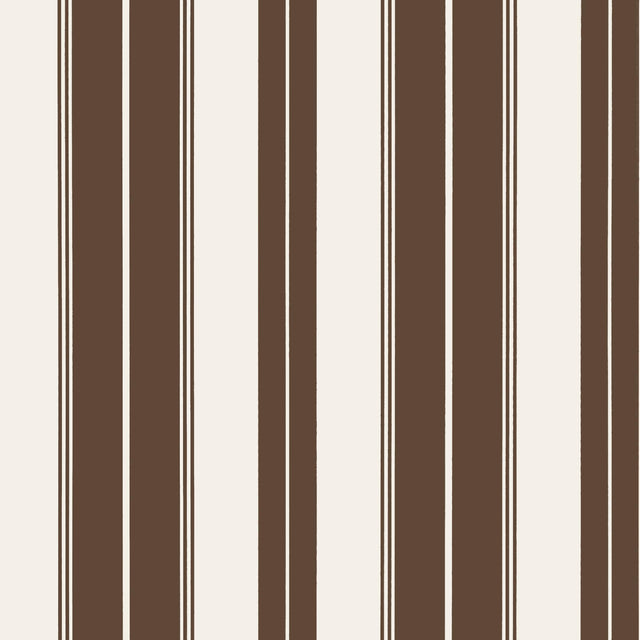 Thibaut Norfolk Stripe Chocolate Brown Wallpaper