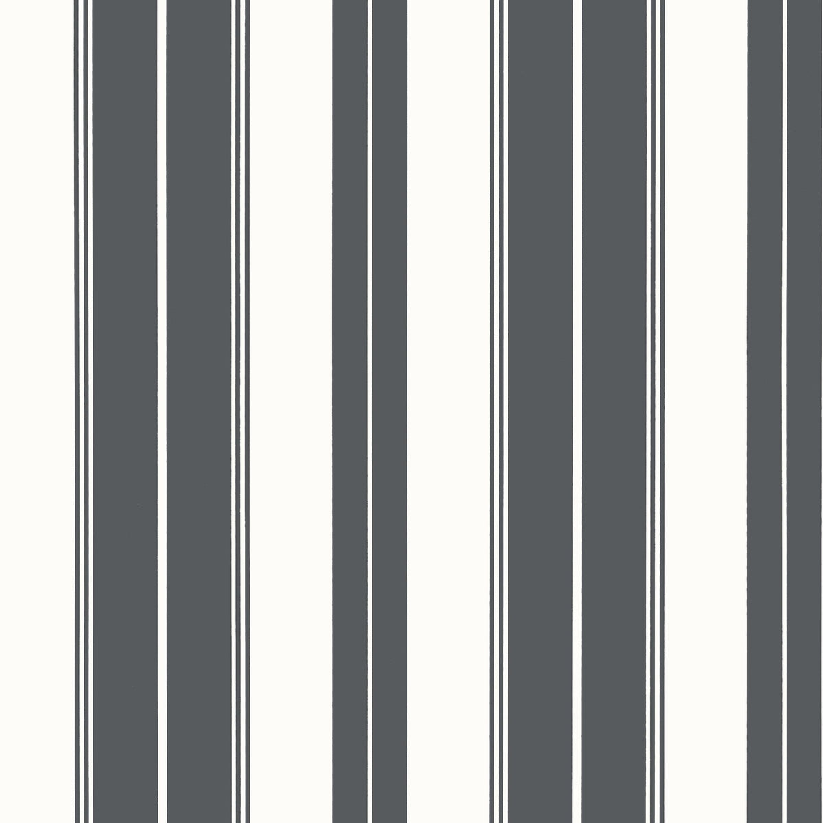 Thibaut Norfolk Stripe Charcoal Black Wallpaper