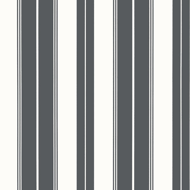 Thibaut Norfolk Stripe Charcoal Black Wallpaper
