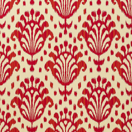 Thibaut Thai Ikat Raspberry Wallpaper