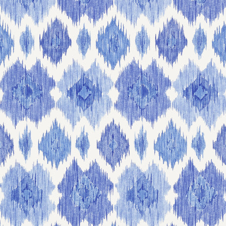 Thibaut Bimini Ikat Blue And White Wallpaper