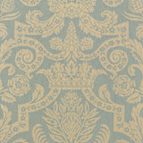 Thibaut Harvard Damask Pearl On Aqua Wallpaper