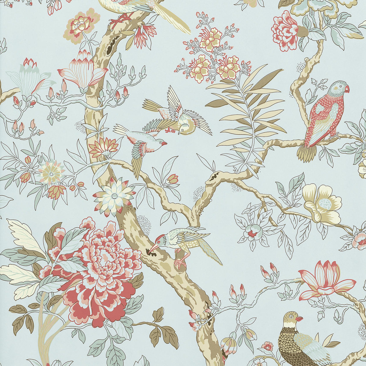 Thibaut Papagayo Aqua Wallpaper