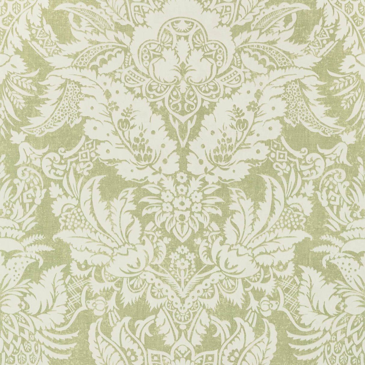Thibaut Chardonnet Damask Spring Green Wallpaper